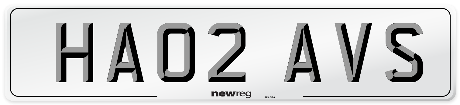 HA02 AVS Number Plate from New Reg